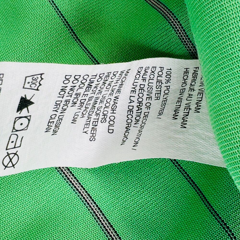 IZOD Golf Polo Shirt Mens M Green Blue Striped Short Sleeve Athletic Outdoor - Picture 8 of 9